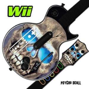   Decal Cover for GUITAR HERO 3 III Nintendo Wii Les Paul   Psycho Skull