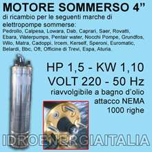   Riavvolgibile HP1,5 V380 Motore Sommerso Riavvolgibile HP2 V220