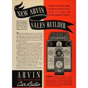  1935 Ad Arvin Magnificent Car Radio Noblitt Sparks Part 