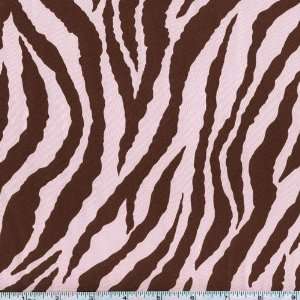   Satin Zebra Pale Pink/Brown Fabric By The Yard Arts, Crafts & Sewing