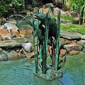   Brass Undersea Dolphins Fountain in Verdigris N890FV