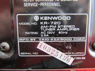 You are viewing a used Kenwood KR 720 Stereo Receiver