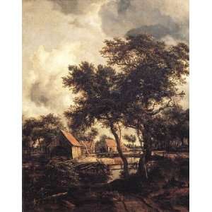   painting name The Watermill 2, By Hobbema Meyndert