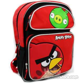 Angry Birds Red /Black 3 Pocket Backpack 14  