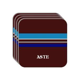 Personal Name Gift   ASTE Set of 4 Mini Mousepad Coasters (blue 