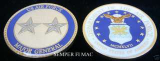 CHALLENGE COIN US AIR FORCE MAJOR GENERAL 2 STAR USAF  