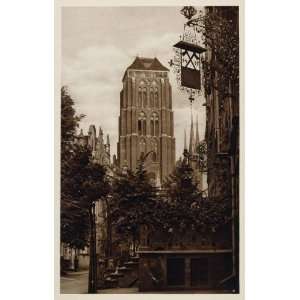  1925 Church Jopengasse Danzig Germany Gdansk Poland Tower 