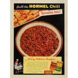  1953 Ad Geo A Hormel & Co. Chili Con Carne Tamales Food 