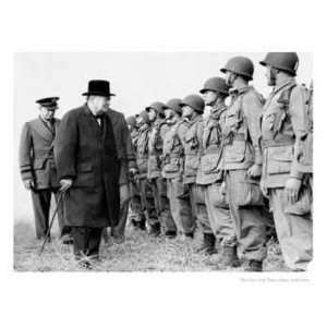  Eisenhower and Churchill Inspect Troops, 1944 Photographic 