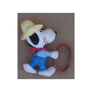  Snoopy PVC Cowboy Figure With Rope 