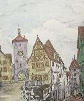 Mary Ann Lis Rothenburg; Handcolored etching  
