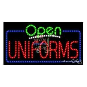 Uniforms LED Sign 17 inch tall x 32 inch wide x 3.5 inch deep outdoor 