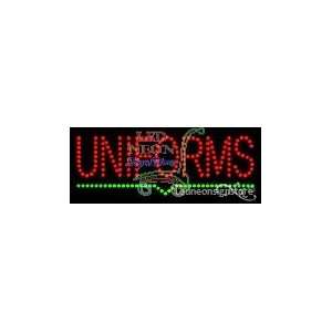 Uniforms LED Sign 8 inch tall x 20 inch wide x 3.5 inch deep outdoor 
