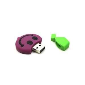  8GB Smiling Head Shaped Cartoon USB Flash Drive Purple 