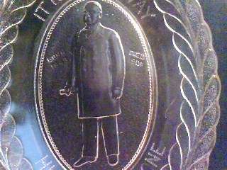 EAPG William McKinley Memorial Tray Clear Glass Oval  