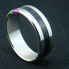 b8711 Size 11 Superb Black Band Wide Stainless 316L Steel Ring Fashion 