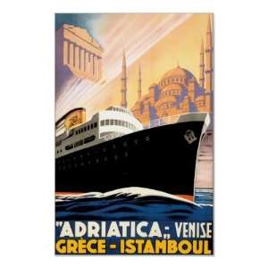  Greece Istanbul Turkey Vintage Travel Poster