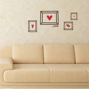 Removerble Wall Décor Stickers  Love Frames(red/pink Heart)  