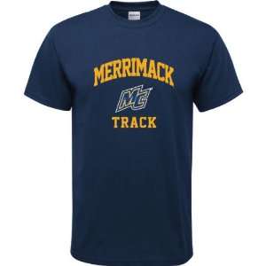  Merrimack Warriors Navy Youth Track Arch T Shirt Sports 