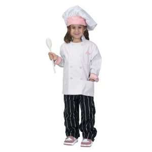  Jr Executive Chef Suit   Pink Trim Child Costume Size 12 