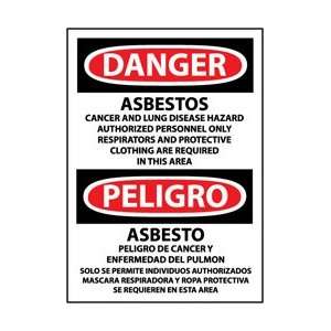 ESD95RC   Danger, Asbestos Cancer and Lung Disease (Bilingual), 20 X 