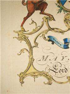 LORD MAYNARD COAT OF ARMS JACOBS ENGLISH PEERAGE 1700s  