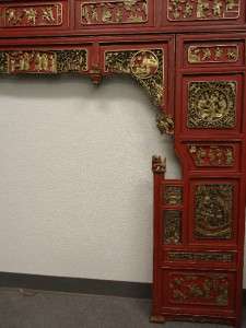   Asian Chinese Antique Bed Frame, Bed, Museum Quality Wall Panel  