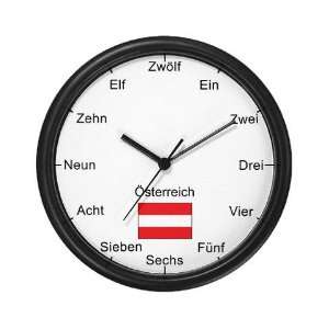  Austrian Flag Wall Clock by 