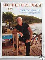 Giorgio Armani Architectural Diggest Magazine Jan. 2006  