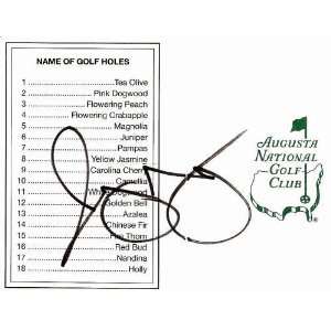  Rory McIlroy autographed scorecard (Augusta National Golf Club 