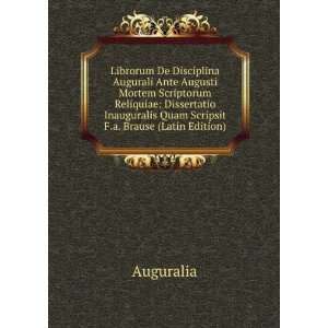  Librorum De Disciplina Augurali Ante Augusti Mortem 