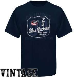  Old Time Hockey Columbus Blue Jackets Navy Blue Captain T 