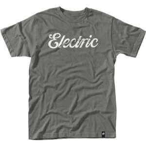 Electric Cursive Mens Short Sleeve Race Wear Shirt   Charcoal / 2X 