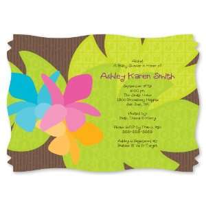  Luau   Personalized Baby Shower Invitations With Squiggle 