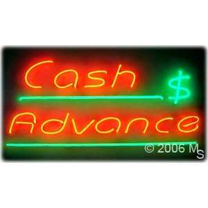 Neon Sign   Cash Advance   Extra Large 20 x 37  Grocery 