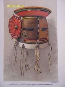 Antique 19th C. Hopi Kachina Print Mask Squash Blossom  
