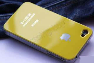 Crystal Yellow Hard Skin Apple LOGO Case Skin Cover for All iPhone 4S 