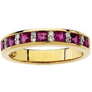    14K Yellow Gold Ruby and Diamond Ring/Anniversary Band Jewelry