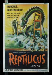 REPTILICUS * MOVIE POSTER 1962 MONSTER HORROR DINOSAUR  