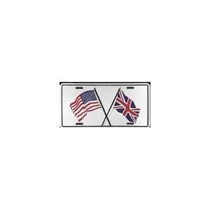  Great Britain USA Cross Flags License Plate Automotive