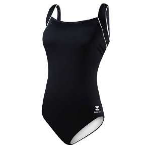  TYR Sport Womens Polyester Solid Square Neck Tank Swimsuit 