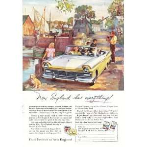  1957 Ad Ford Sunliner Convertible Original Vintage Car Ad 