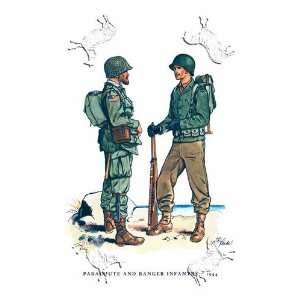  Parachute and Ranger Infantry, 1944 by unknown. Size 17.75 