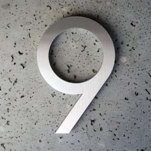   Aluminum Modern Font Number Nine 9 6 inch Patio, Lawn & Garden