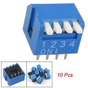   54mm Pitch 4 Position Piano Type DIP Switch Blue New