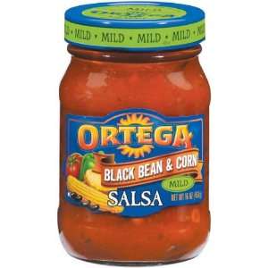 Ortega Black Bean & Corn Mild Salsa   12 Pack  Grocery 