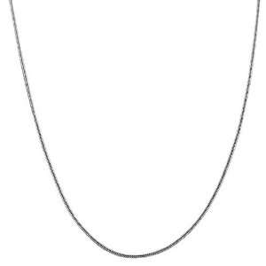 Rhodiumplated Sterling Silver 1 mm Round Snake Chain (24 Inch)