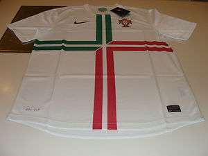 UEFA 2012 Euro Cup Away Road White Jersey M Team Portugal Soccer Nike 