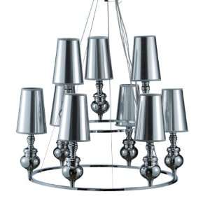 SILVER ALUMINUM TWO TIERED CHANDELIER