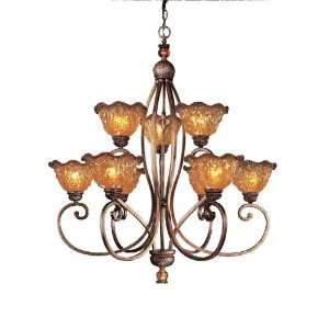  Cocido Two Tiered Nine Light Chandelier